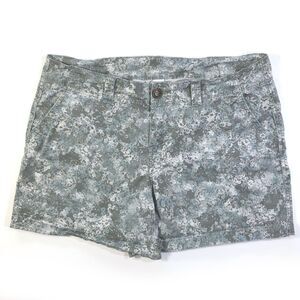 Maurice's Gray Splatter Print Twill Stretch Shorts